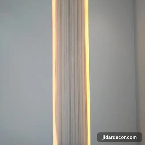 تفصيل عمود ديكوري مضلع بإضاءة LED خلفية في الرياض